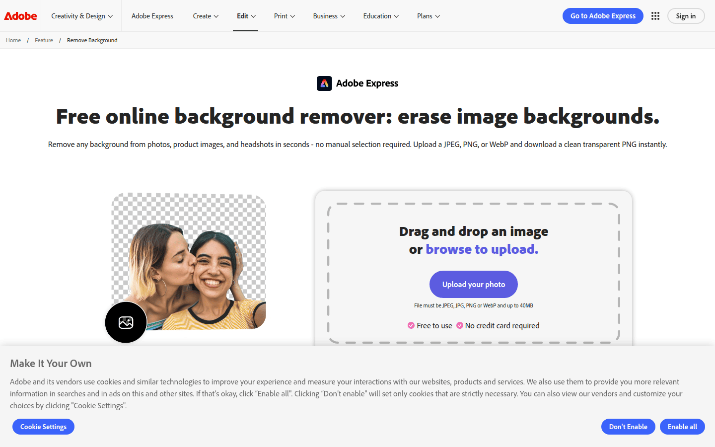 Adobe Express official product page