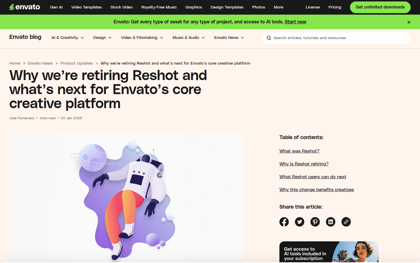 Reshot official product page